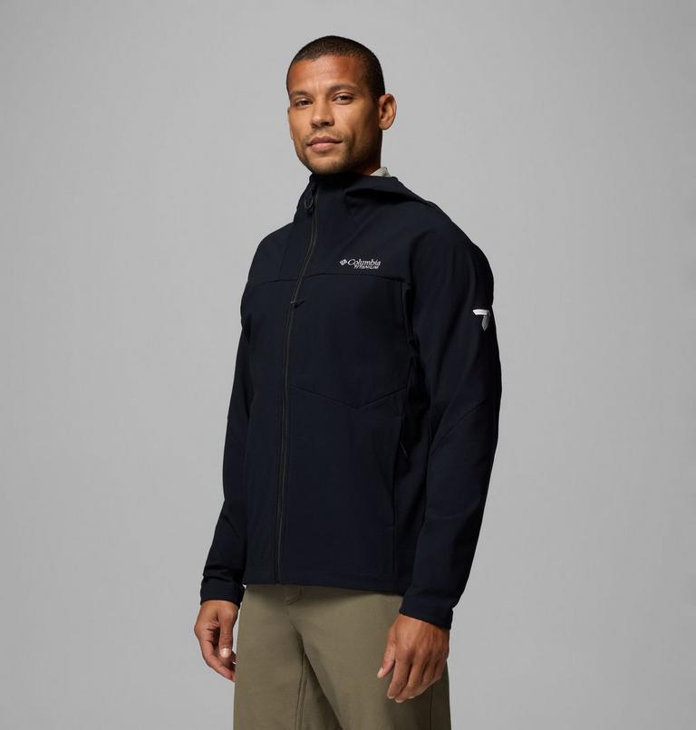 Men's Tennent Mountain Hooded Softshell Jacket, Color: Black, image 4