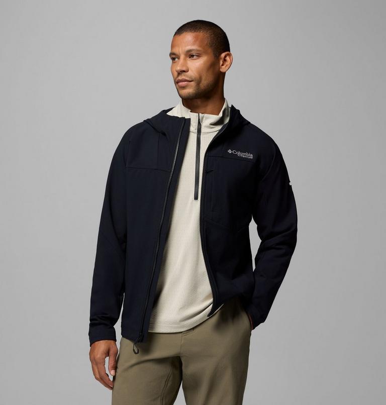 Men's Tennent Mountain Hooded Softshell Jacket, Color: Black, image 5