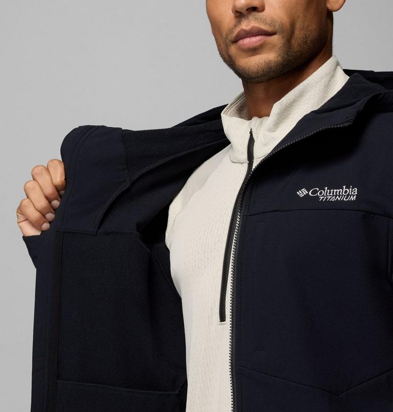 Men's Tennent Mountain Hooded Softshell Jacket, Color: Black, image 6