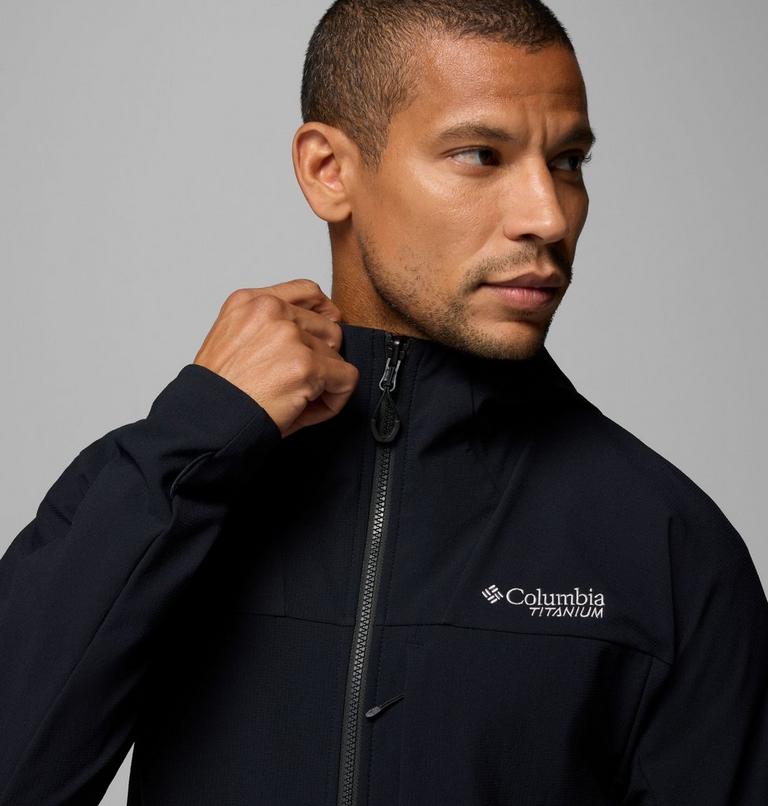 Men's Tennent Mountain Hooded Softshell Jacket, Color: Black, image 7
