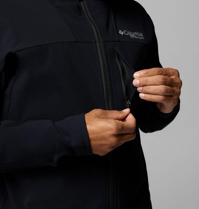 Men's Tennent Mountain Hooded Softshell Jacket, Color: Black, image 8