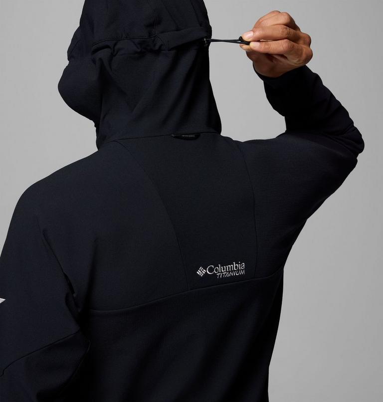 Men's Tennent Mountain Hooded Softshell Jacket, Color: Black, image 10