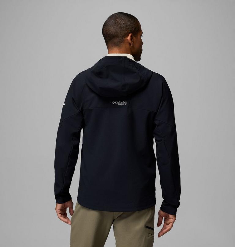 Men's Tennent Mountain Hooded Softshell Jacket, Color: Black, image 3