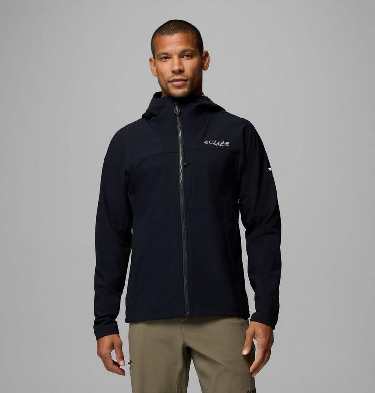 Men's Tennent Mountain Hooded Softshell Jacket, Color: Black, image 1