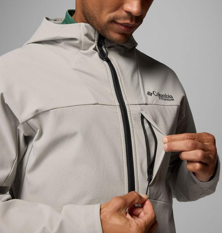 Men's Tennent Mountain Hooded Softshell Jacket, Color: Flint Grey, image 8