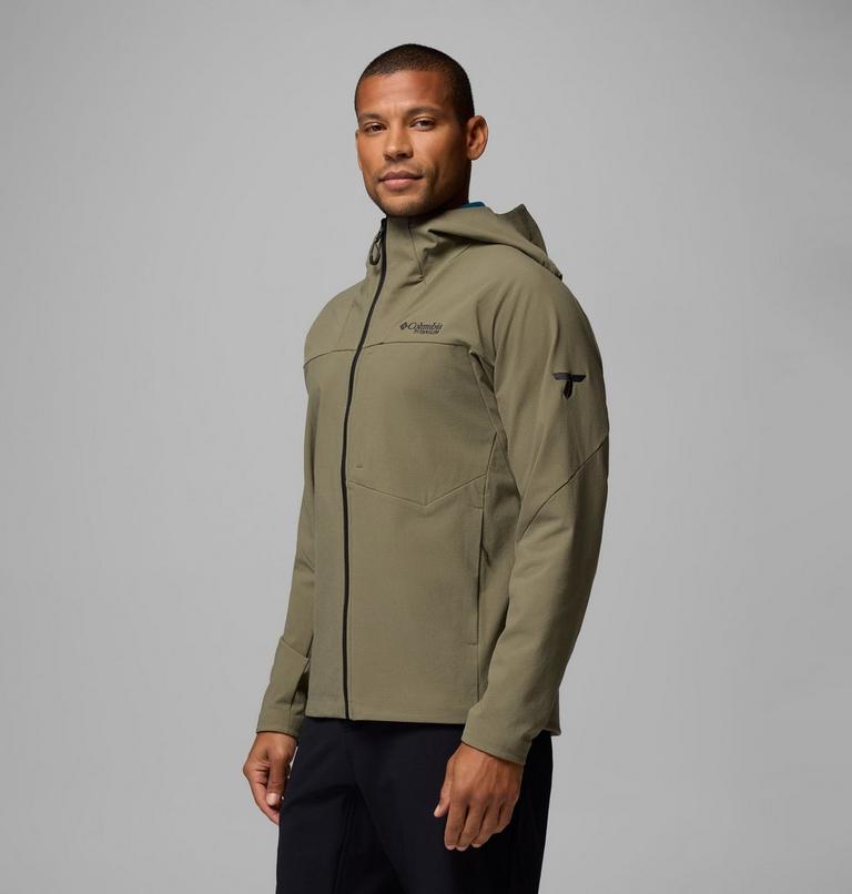 Men's Tennent Mountain Hooded Softshell Jacket, Color: Stone Green, image 4