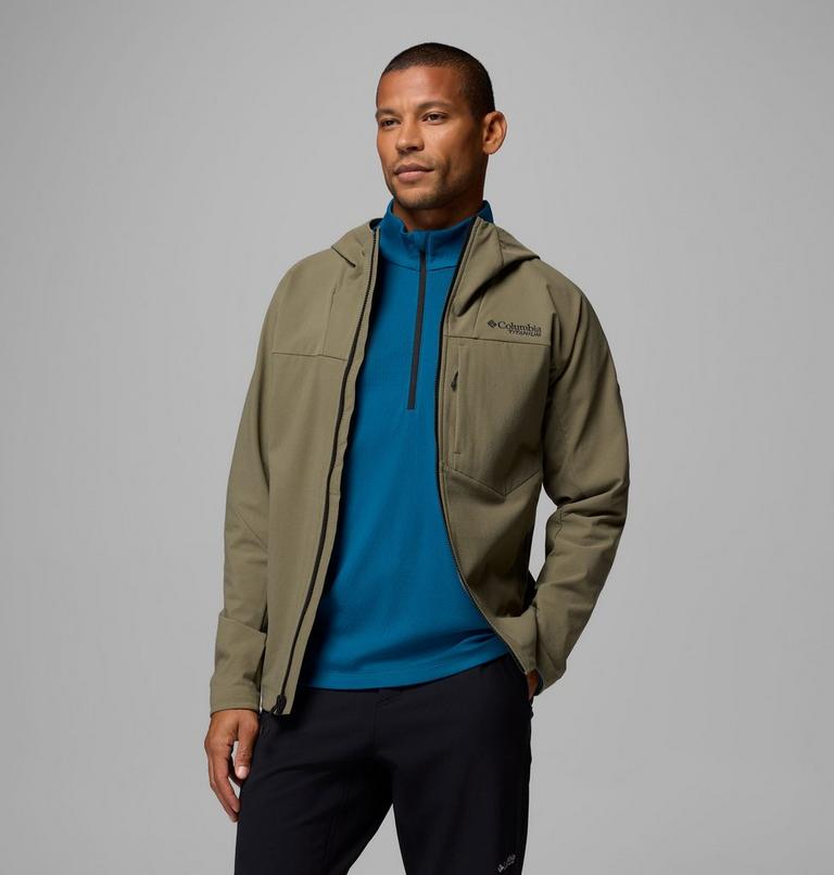 Men's Tennent Mountain Hooded Softshell Jacket, Color: Stone Green, image 5