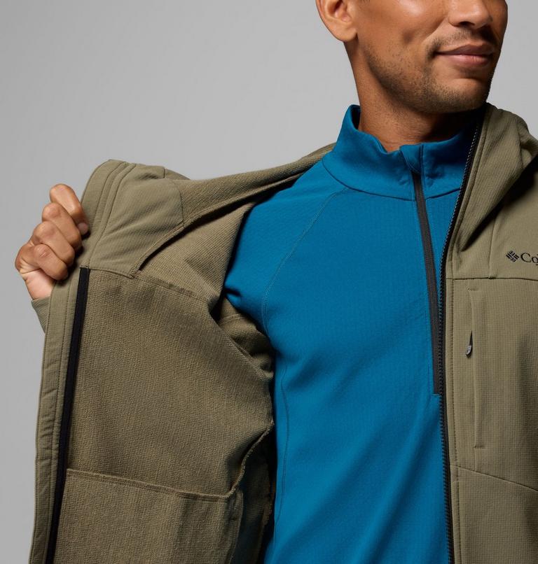 Men's Tennent Mountain Hooded Softshell Jacket, Color: Stone Green, image 6