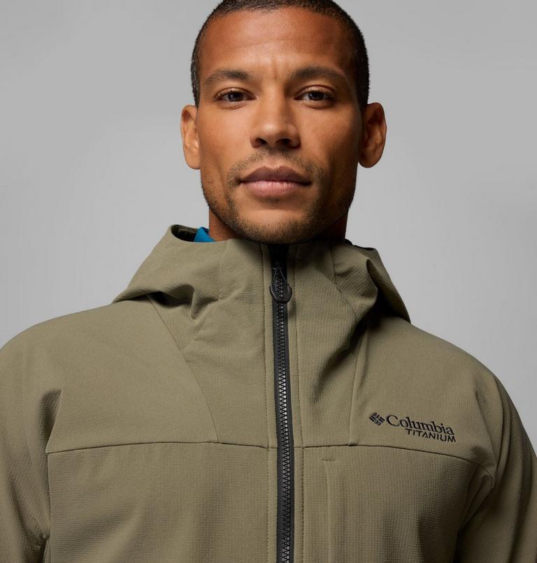 Men's Tennent Mountain Hooded Softshell Jacket, Color: Stone Green, image 7