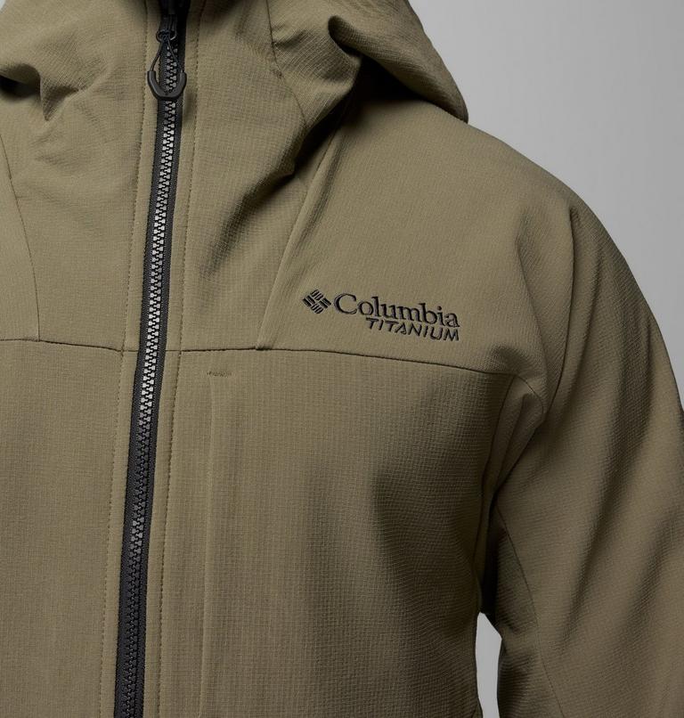 Men's Tennent Mountain Hooded Softshell Jacket, Color: Stone Green, image 8