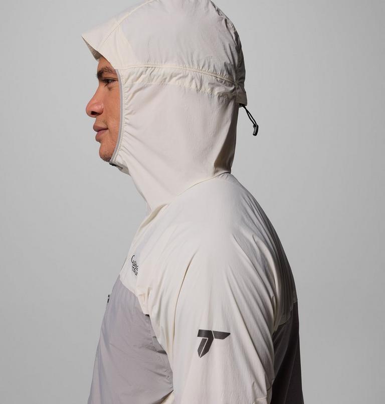 Men's Khyex Pro Hooded Windbreaker, Color: Dark Stone, Ti Titanium, image 8