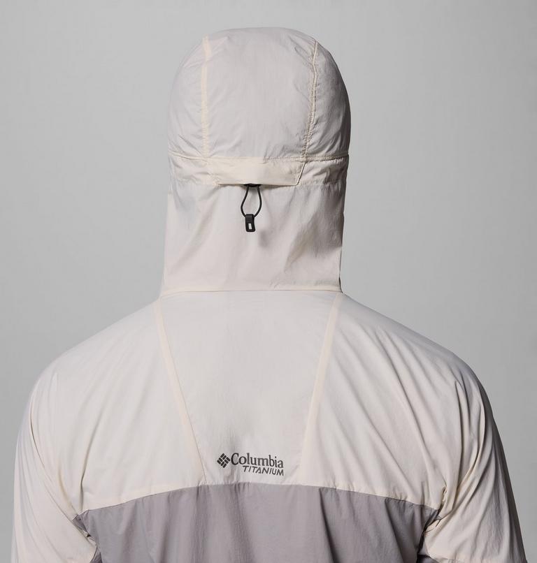 Men's Khyex Pro Hooded Windbreaker, Color: Dark Stone, Ti Titanium, image 9