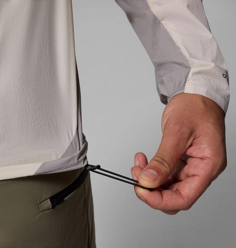 Men's Khyex Pro Hooded Windbreaker, Color: Dark Stone, Ti Titanium, image 10