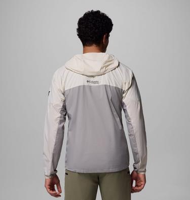 Men's Khyex Pro Hooded Windbreaker, Color: Dark Stone, Ti Titanium, image 3