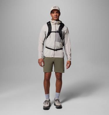 Men's Khyex Pro Hooded Windbreaker, Color: Dark Stone, Ti Titanium, image 2