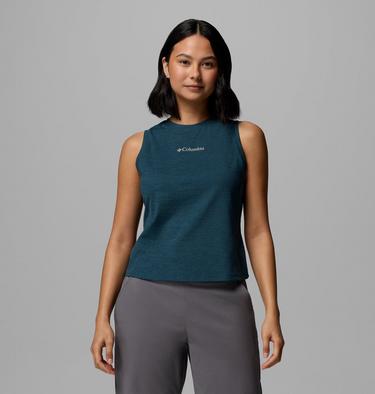 Women's Move Technical Tank, Color: Everblue Heather, image 3