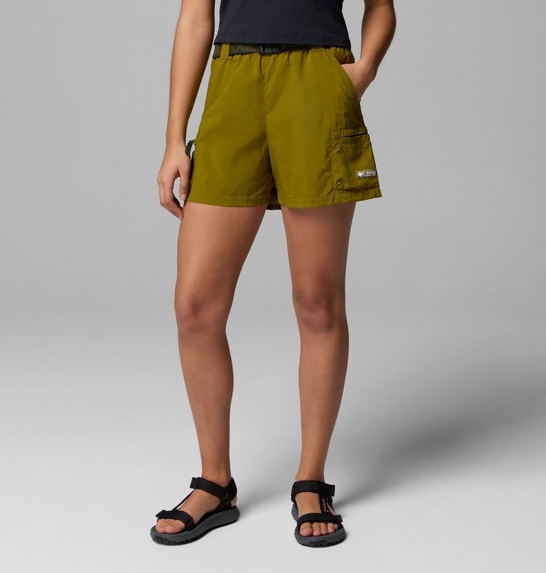 Women's Sequoia Grove Woven Walking Shorts, Color: Mossy Green, Greenscape, image 1