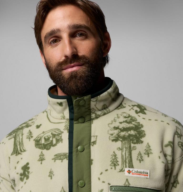 Men's CSC x Disney Half Snap Sherpa Fleece, Color: Light Aloe, image 5