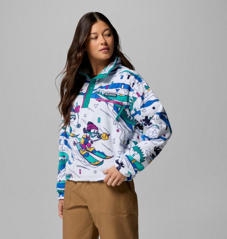 Women's CSC x Disney Half Snap Fleece, Color: White, image 4