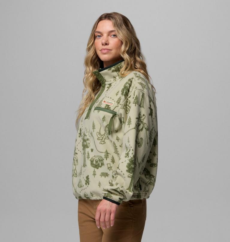 Women's CSC x Disney Half Snap Sherpa Fleece, Color: Light Aloe, image 4