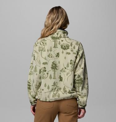 Women's CSC x Disney Half Snap Sherpa Fleece, Color: Light Aloe, image 3