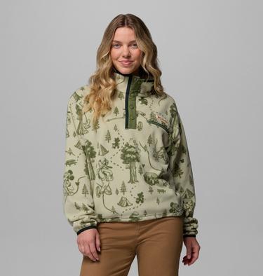 Women's CSC x Disney Half Snap Sherpa Fleece, Color: Light Aloe, image 1