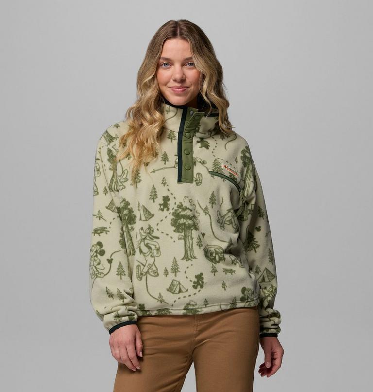 Women's CSC x Disney Half Snap Sherpa Fleece, Color: Light Aloe, image 1