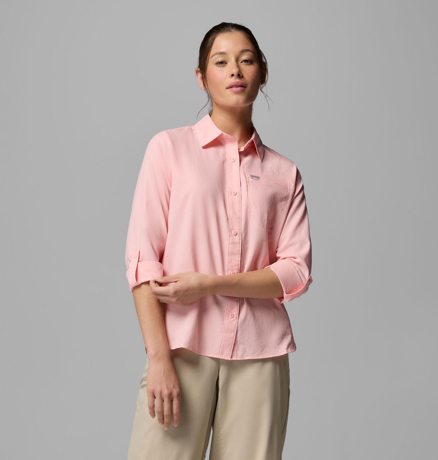Женская рубашка Columbia Silver Ridge Utility II Long Sleeve, цвет: Розовый песочный — фото 4