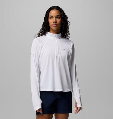 Haut Technique Semi-zipp&eacute; Stealth Spring Femme, Color: White, image 5