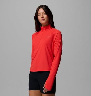 Haut Technique Semi-zipp&eacute; Stealth Spring Femme, Color: Poppy Red, image 4