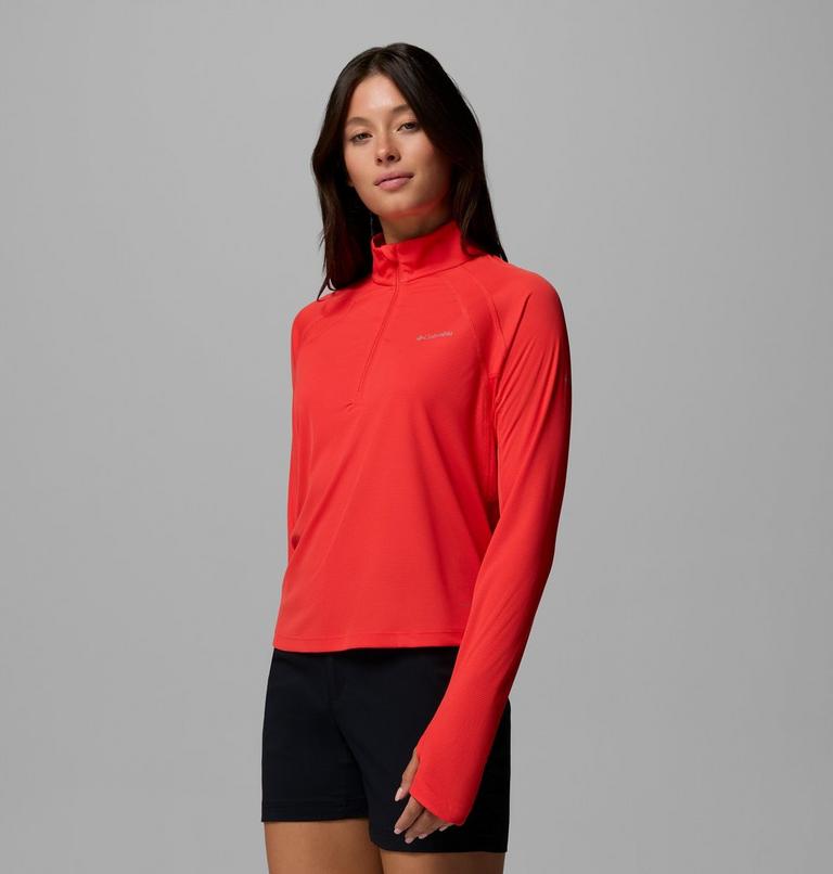 Haut Technique Semi-zipp&eacute; Stealth Spring Femme, Color: Poppy Red, image 4
