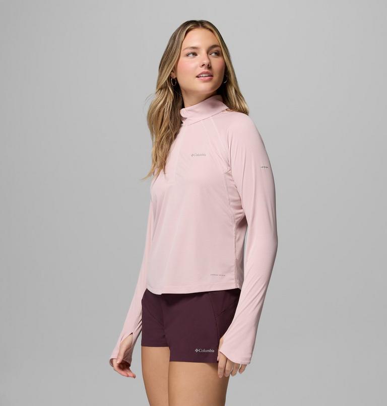 Women's Stealth Spring Half Zip Technical Top, Color: Mineral Pink, image 4