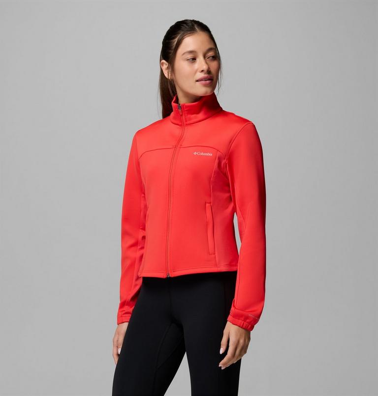 Women's Sloan Crest Spacer Full Zip Technical Fleece, Color: Poppy Red, image 4