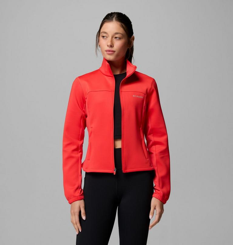 Women's Sloan Crest Spacer Full Zip Technical Fleece, Color: Poppy Red, image 5