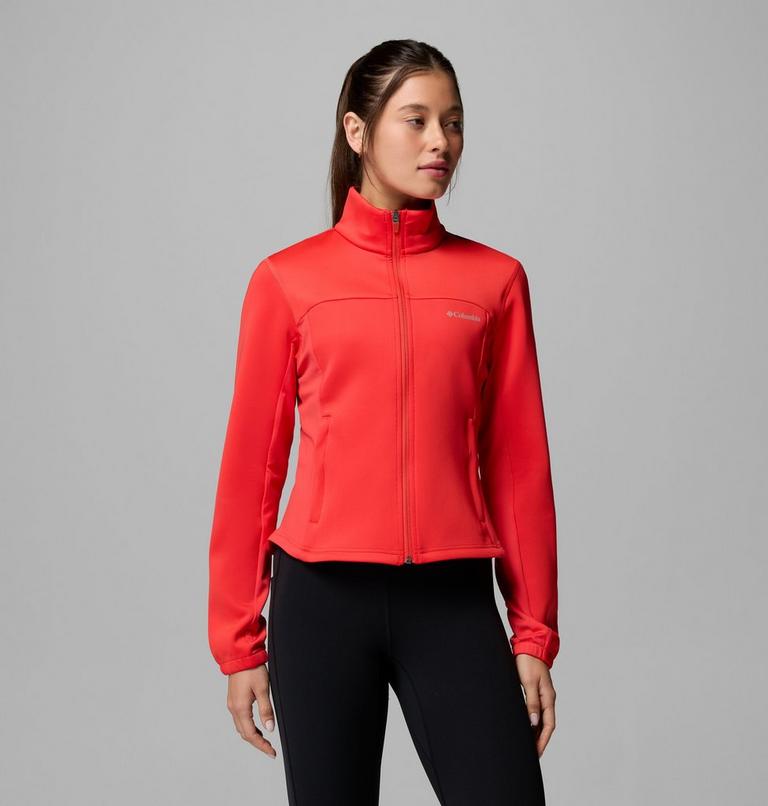 Women's Sloan Crest Spacer Full Zip Technical Fleece, Color: Poppy Red, image 1