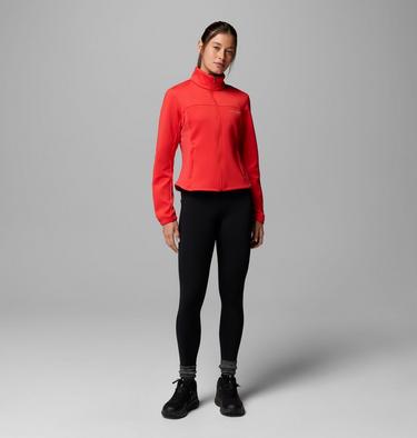Women's Sloan Crest Spacer Full Zip Technical Fleece, Color: Poppy Red, image 2