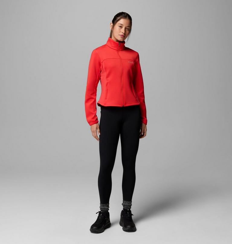 Women's Sloan Crest Spacer Full Zip Technical Fleece, Color: Poppy Red, image 2