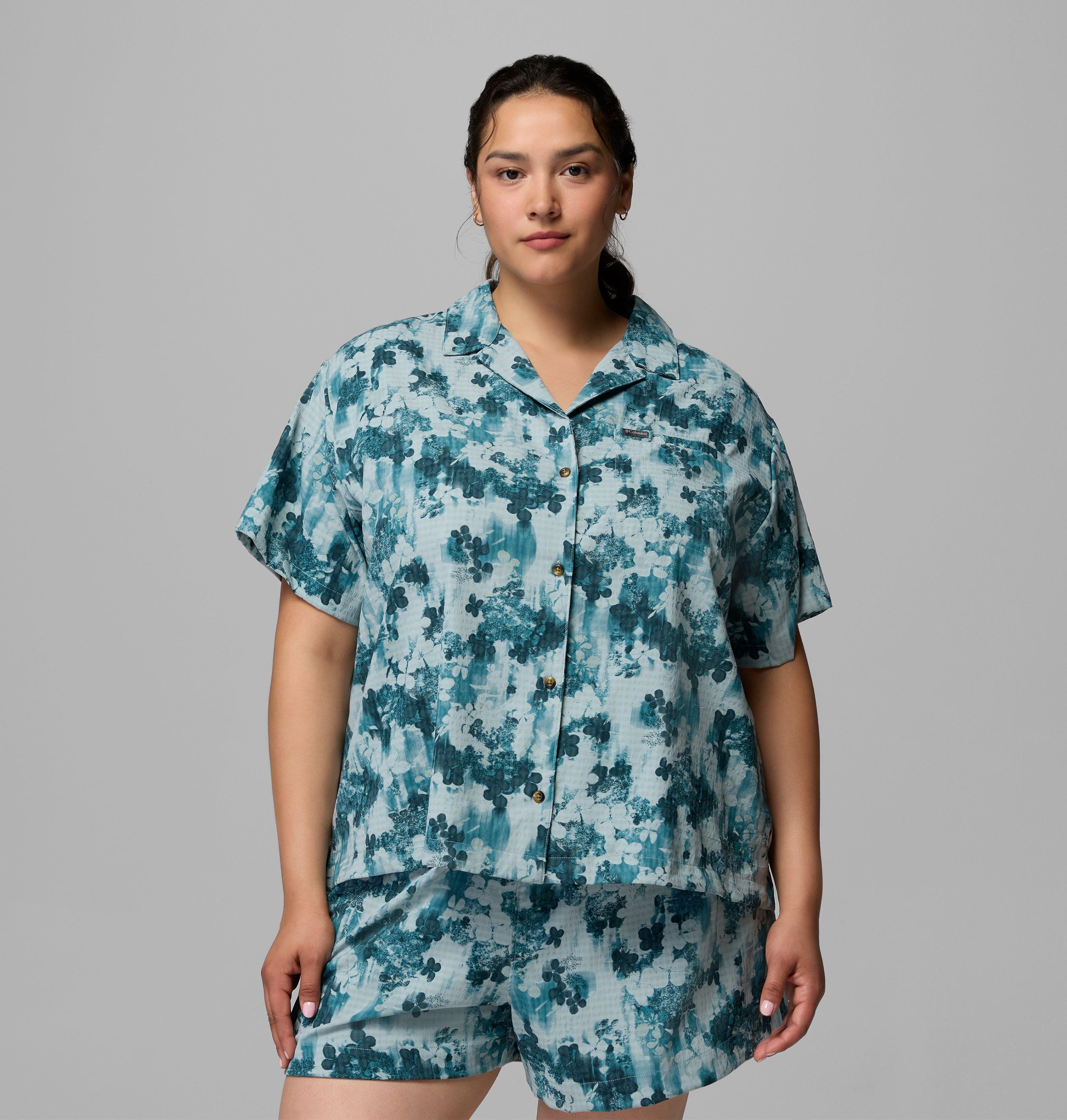 Columbia Women's Sucker for Summer Print Short Sleeve Shirt - Plus Size-