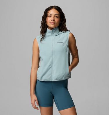 Women's Vital Valley Recycled Fleece Gilet, Color: Crushed Blue, image 3