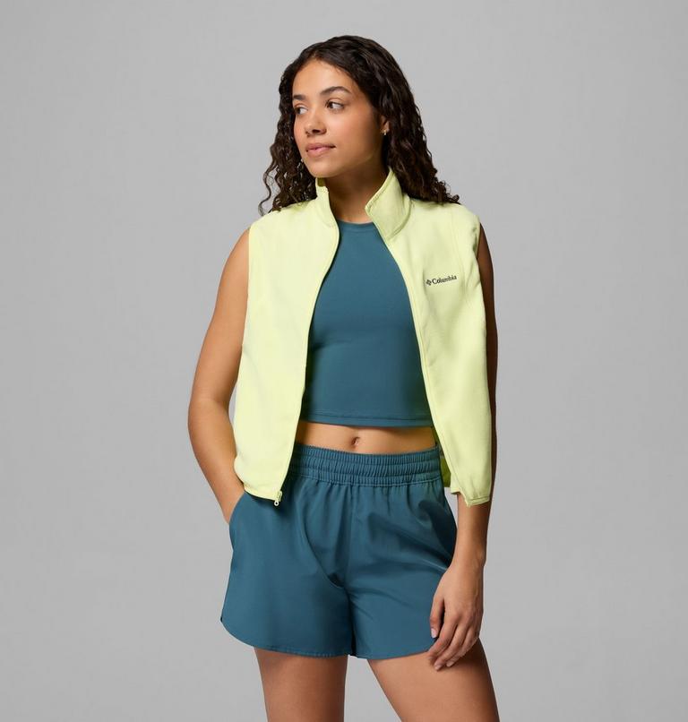 Women's Vital Valley Recycled Fleece Gilet, Color: Citron Haze, image 5