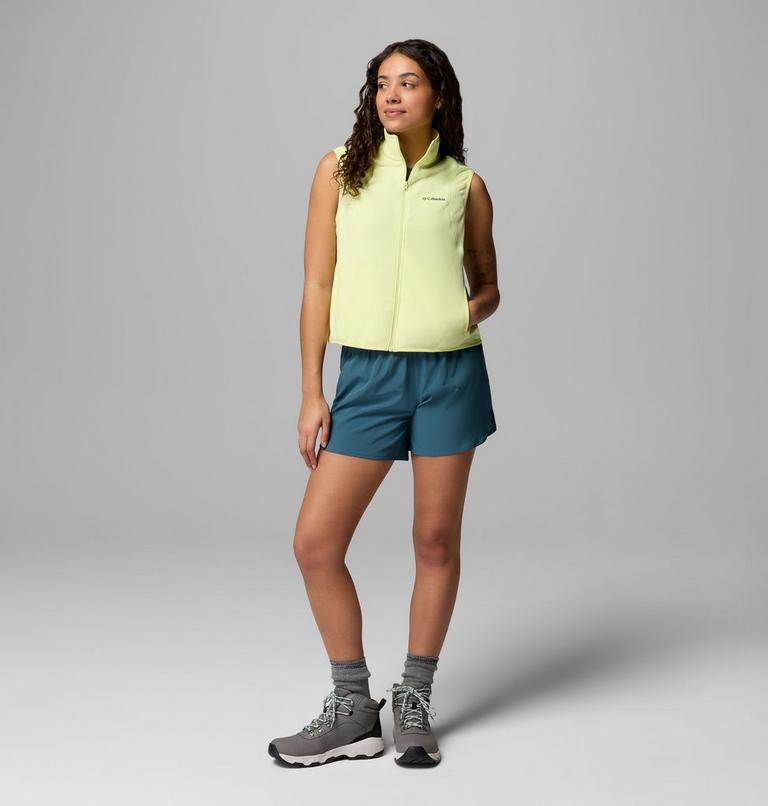 Women's Vital Valley Recycled Fleece Gilet, Color: Citron Haze, image 2