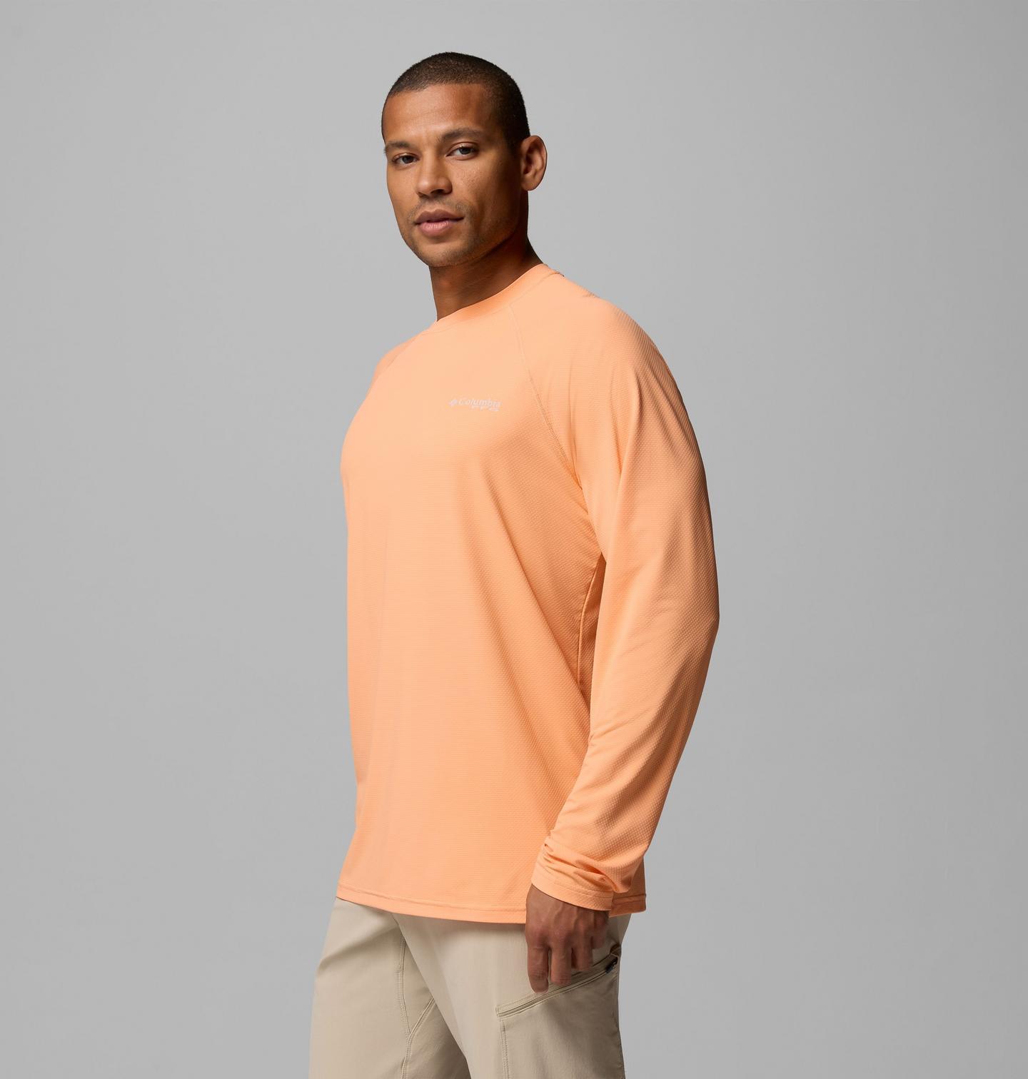 Мужская рубашка Columbia PFG Solar Stream II Long Sleeve, цвет: Персиковый — фото 3