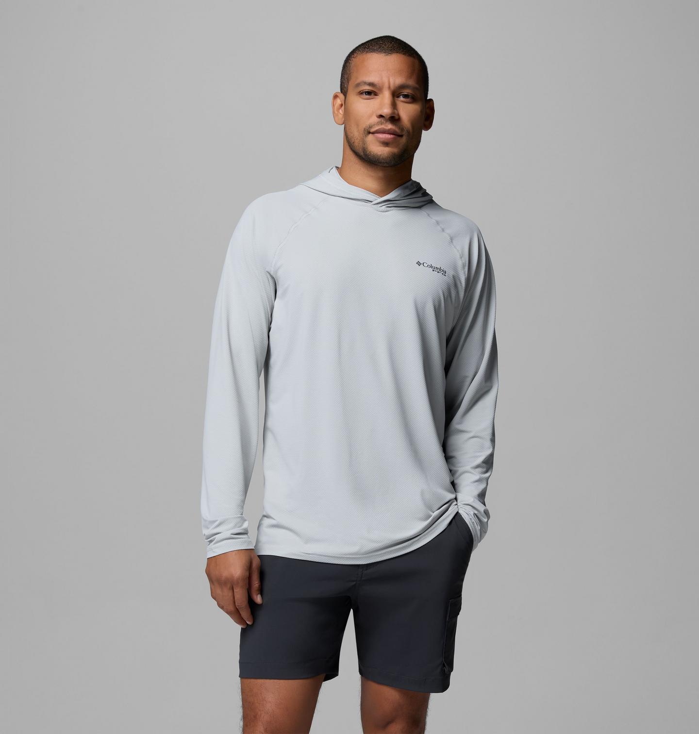 Мужское худи Columbia PFG Solar Stream II, цвет: Холодный серый — фото 1