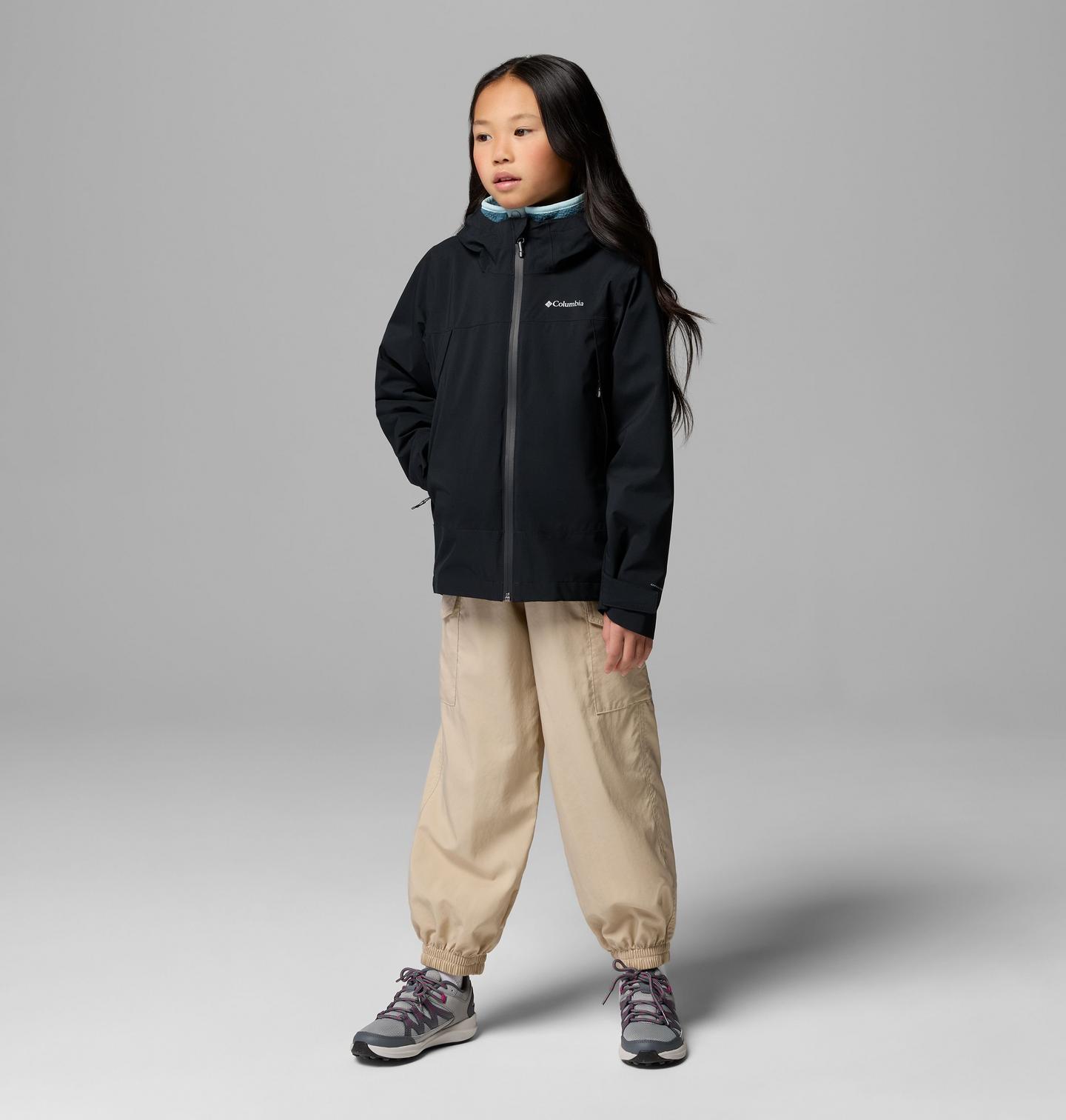 Детская куртка Columbia Boulder Falls Rain Jacket, цвет: Чёрный — фото 3