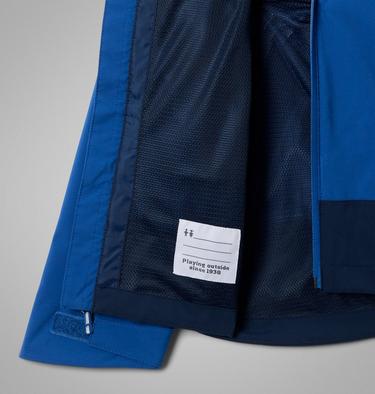 Youth Boulder Falls Waterproof Jacket, Color: Mountain Blue, Collegiate Navy, image 9