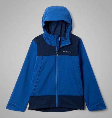 Youth Boulder Falls Waterproof Jacket, Color: Mountain Blue, Collegiate Navy, image 7