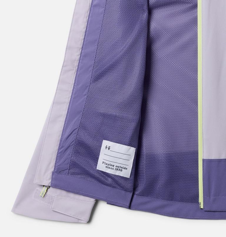 Youth Boulder Falls Waterproof Jacket, Color: Lavender Pearl, Storm Watch, image 3