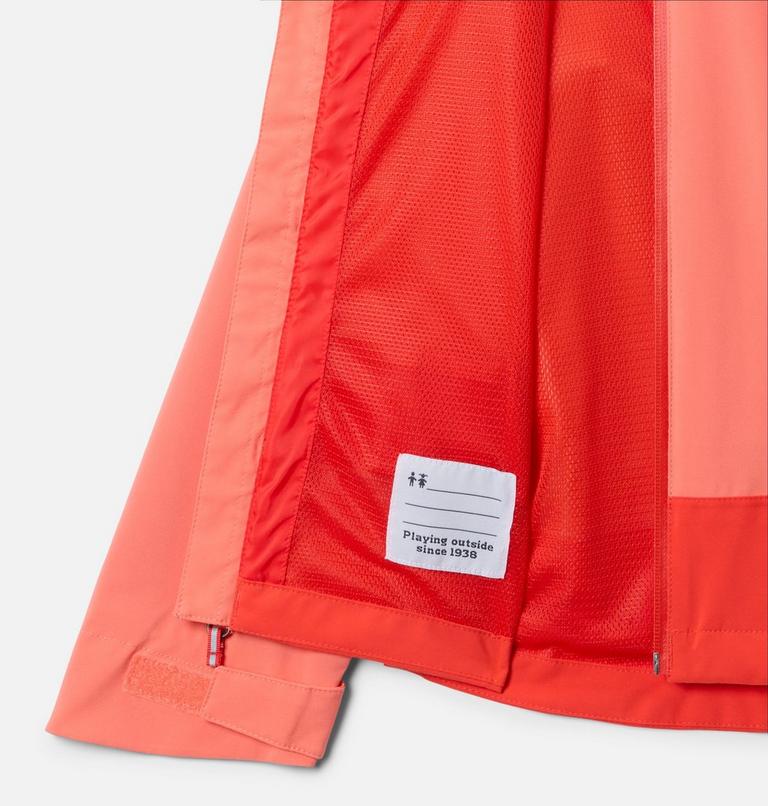 Youth Boulder Falls Waterproof Jacket, Color: Hot Coral, Poppy Red, image 3