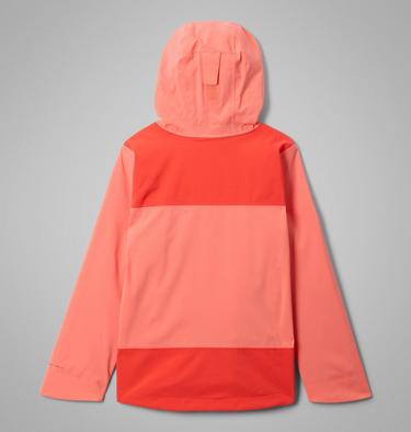 Youth Boulder Falls Waterproof Jacket, Color: Hot Coral, Poppy Red, image 2