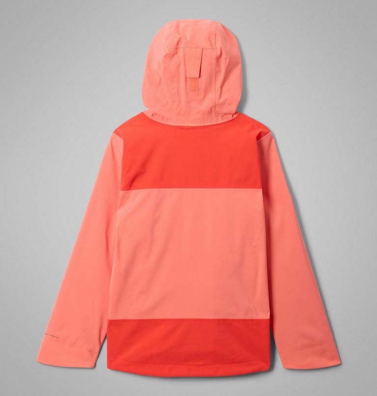 Youth Boulder Falls Waterproof Jacket, Color: Hot Coral, Poppy Red, image 2